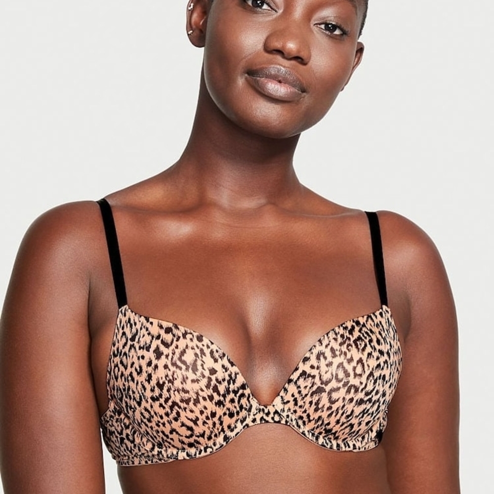 Victoria's Secret Leopard Print Push-Up Bra in Tan and Black